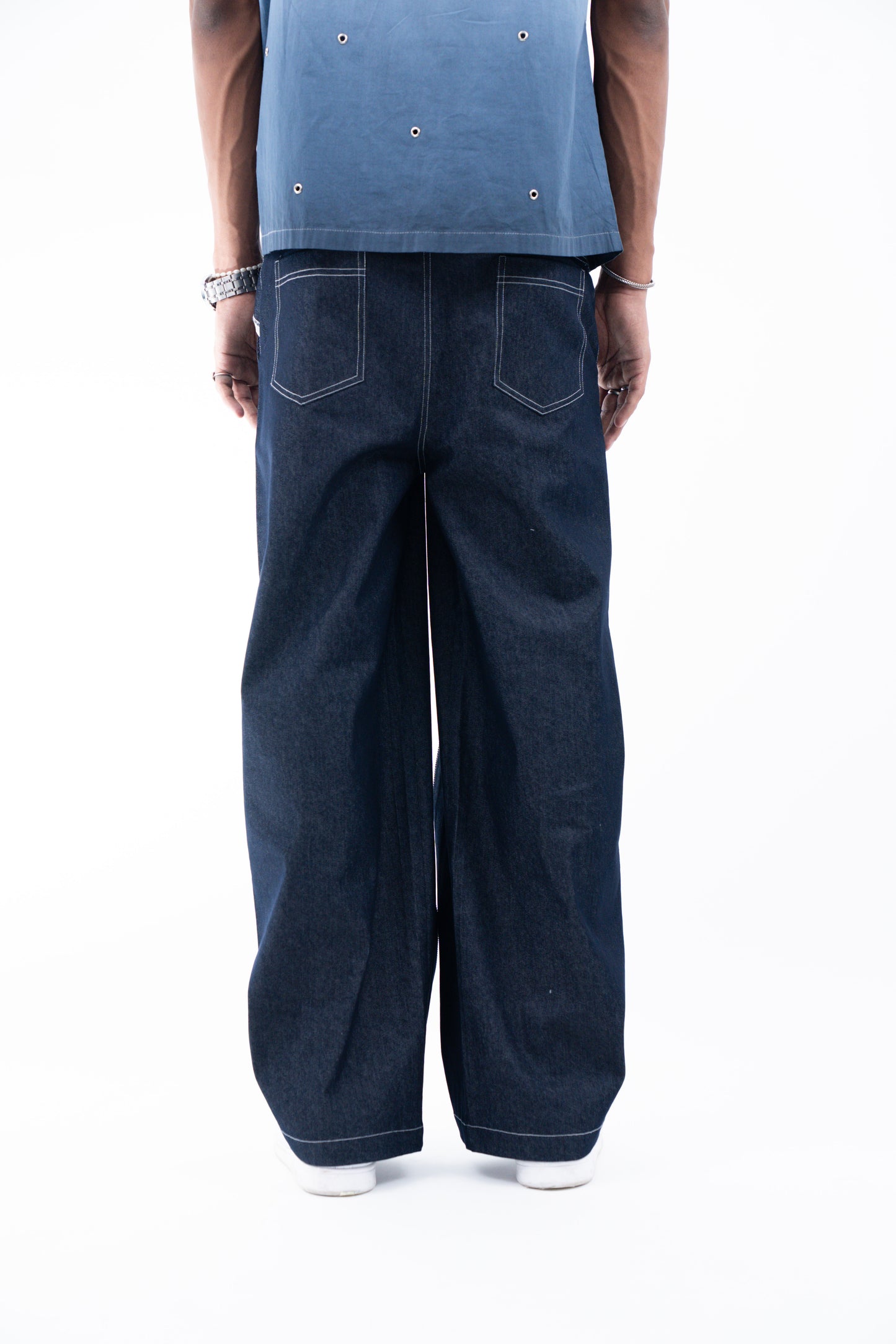 Classic Unisex Box Pleat Zipper Denim