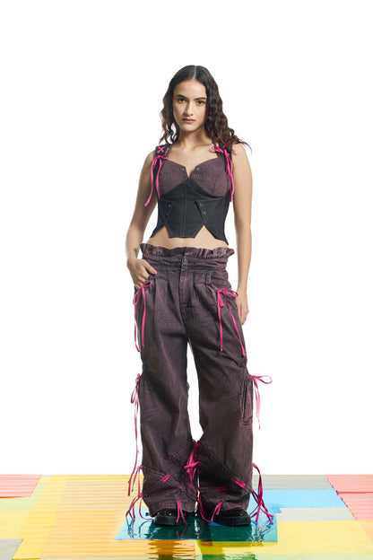 Mauve Paperbag Denim