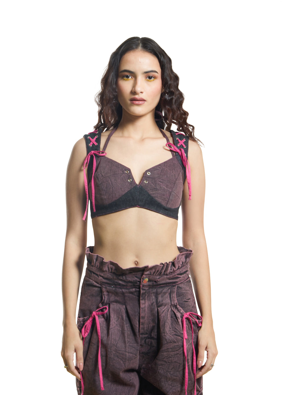 Dusty Mauve Choli Bralette