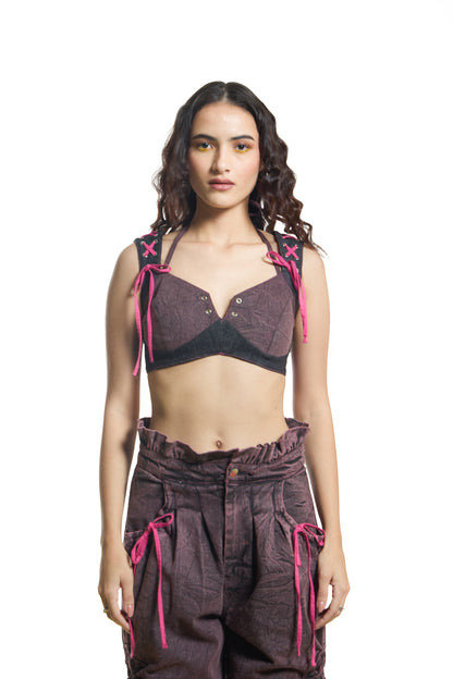 Dusty Mauve Choli Bralette
