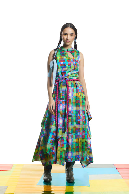 Electric Haze Midi Dress