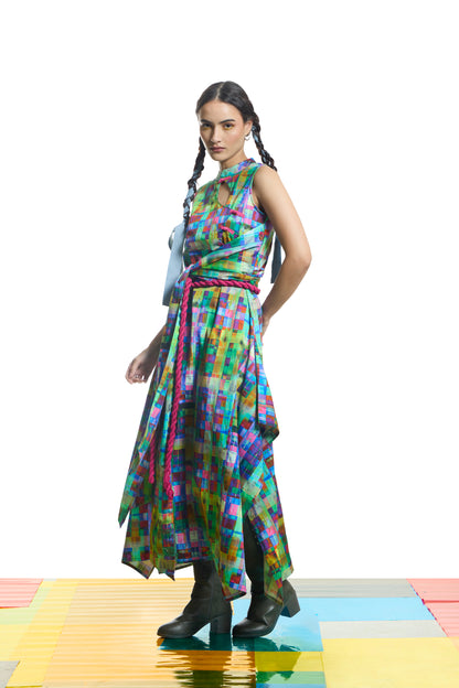 Electric Haze Midi Dress