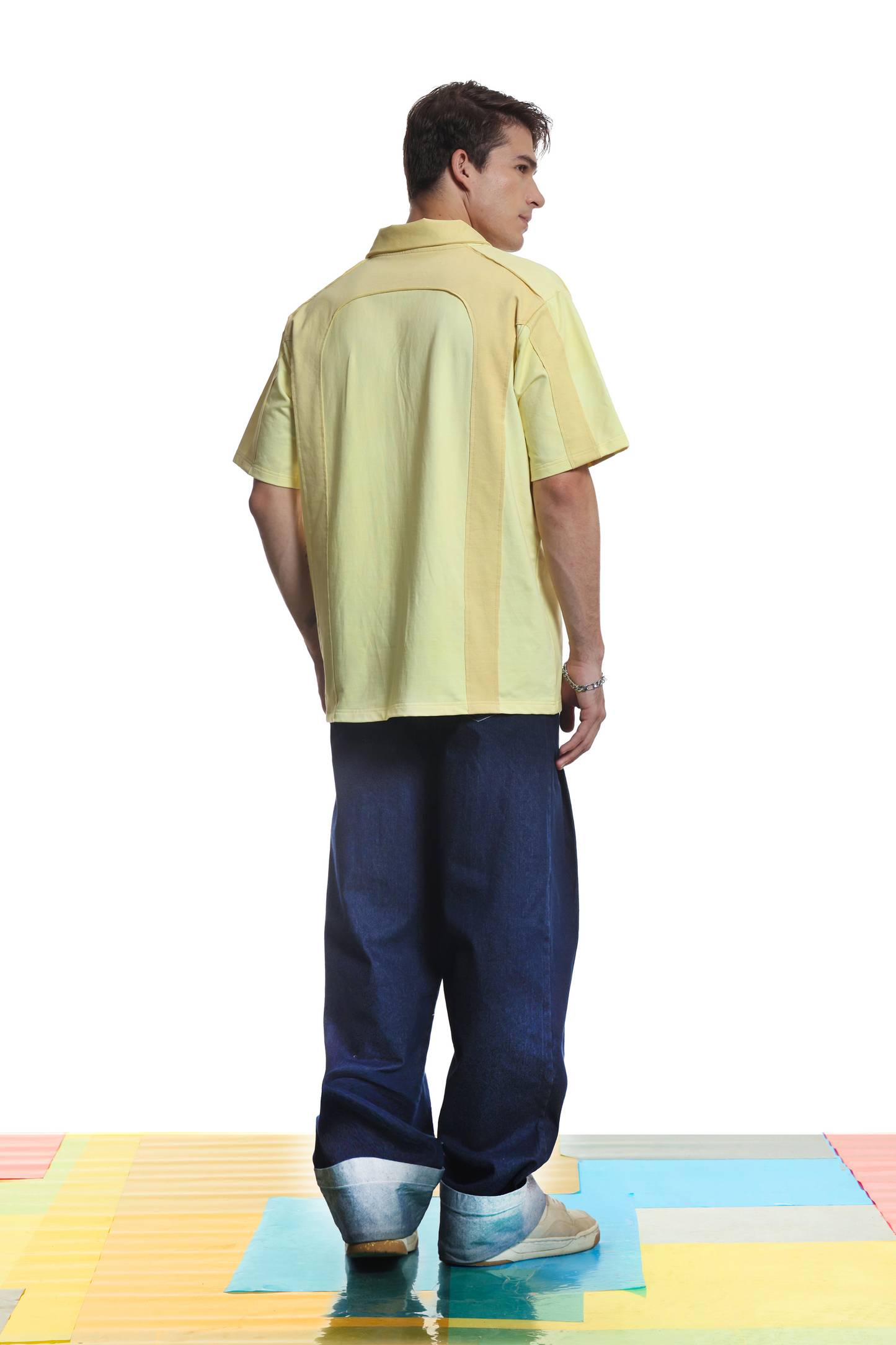 Farsi Pleated Unisex Denim- Blue