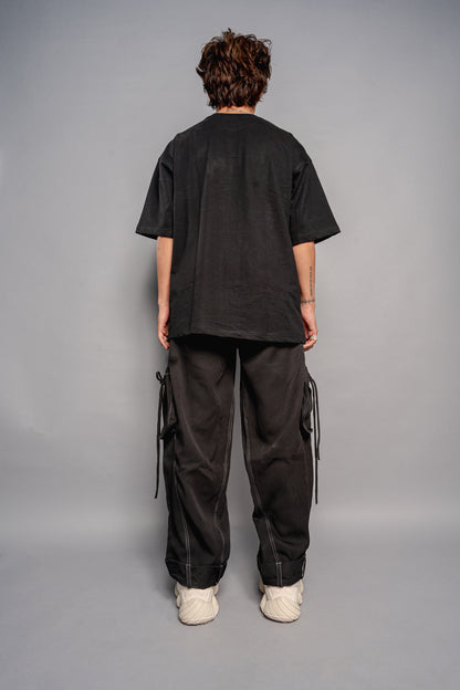 PANELLED BARREL PANTS