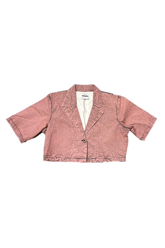 Cropped Blazer Top Pink