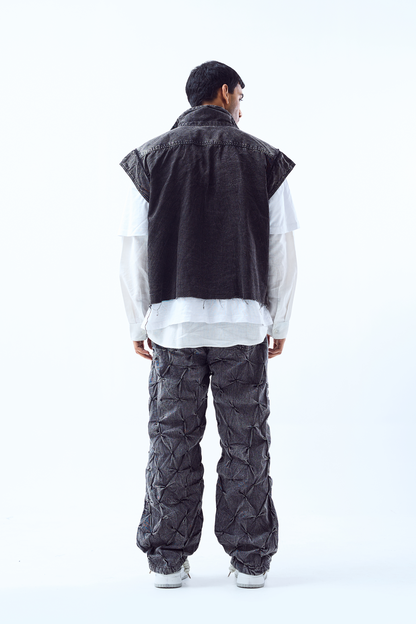 Signature Smocked Pants- Charcoal