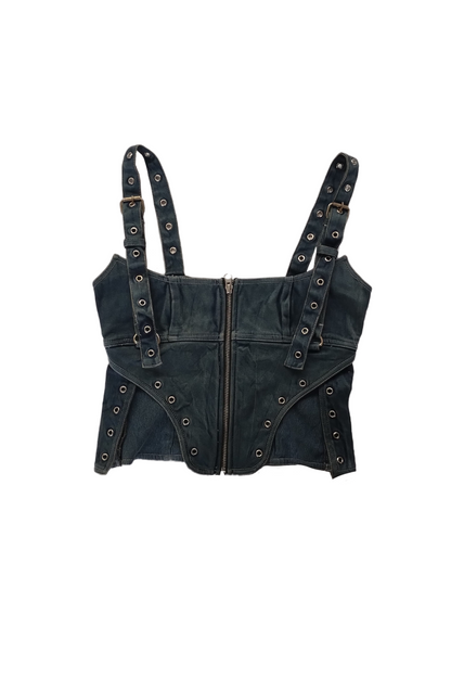 Denim corset top