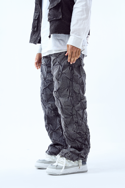 Signature Smocked Pants- Charcoal