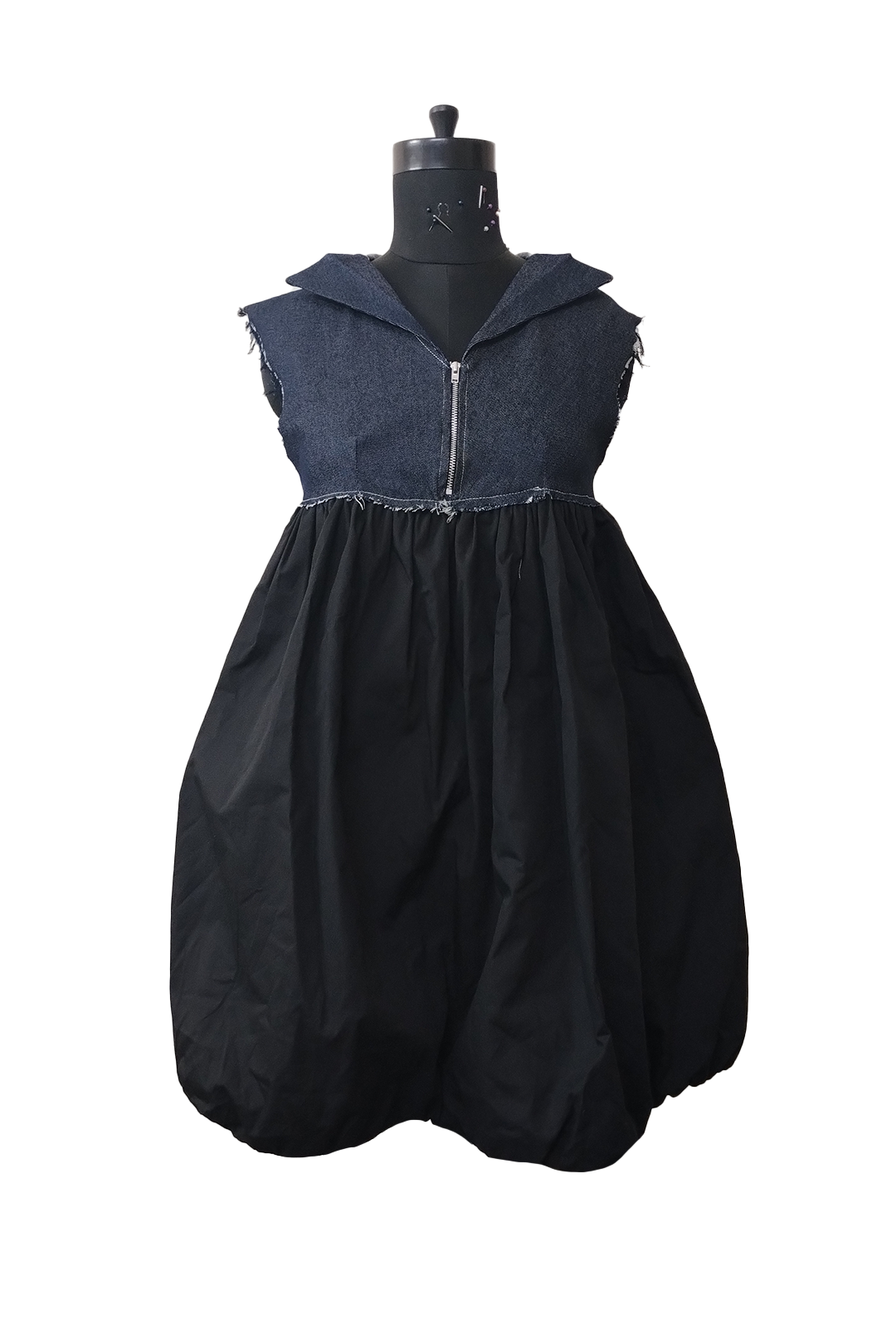Deconstructed hooded dress