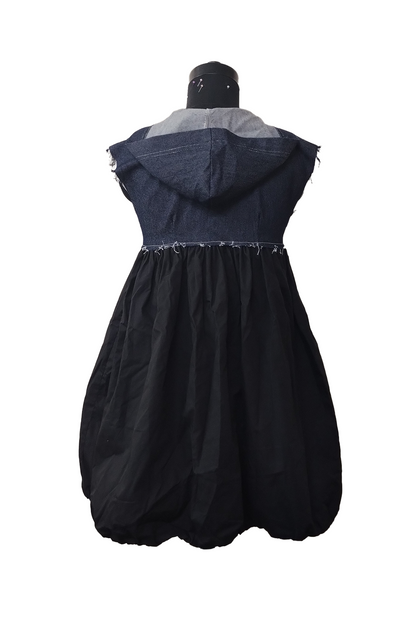 Deconstructed hooded dress