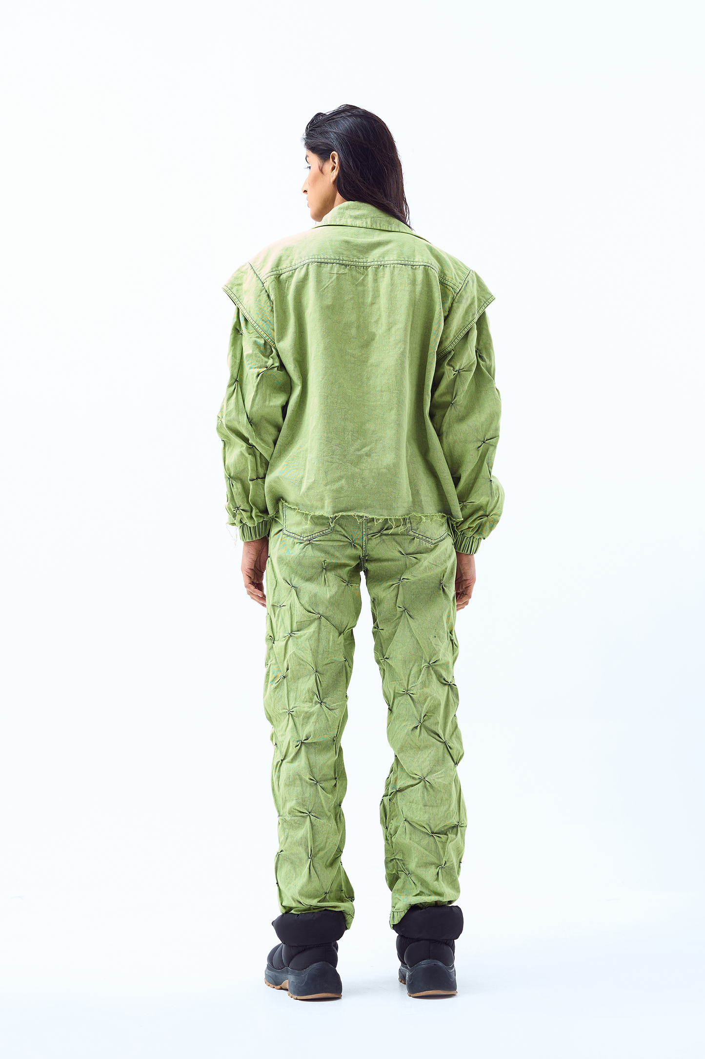 Signature Smocked Pants- Lime