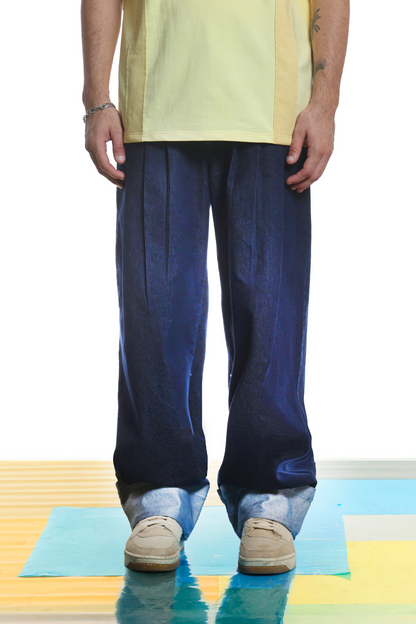 Farsi Pleated Unisex Denim- Blue