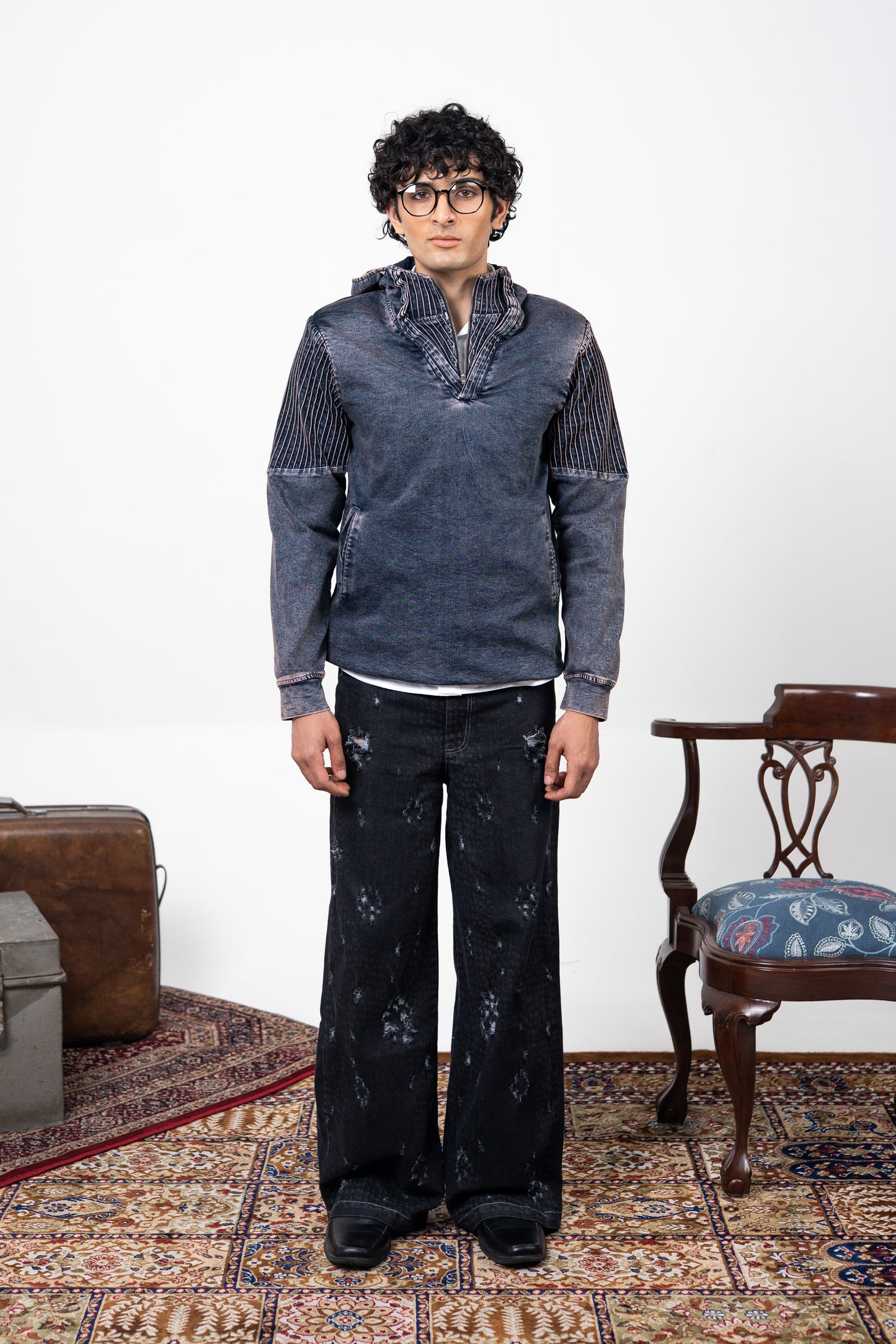 Sculpted Denim Unisex Hoodie