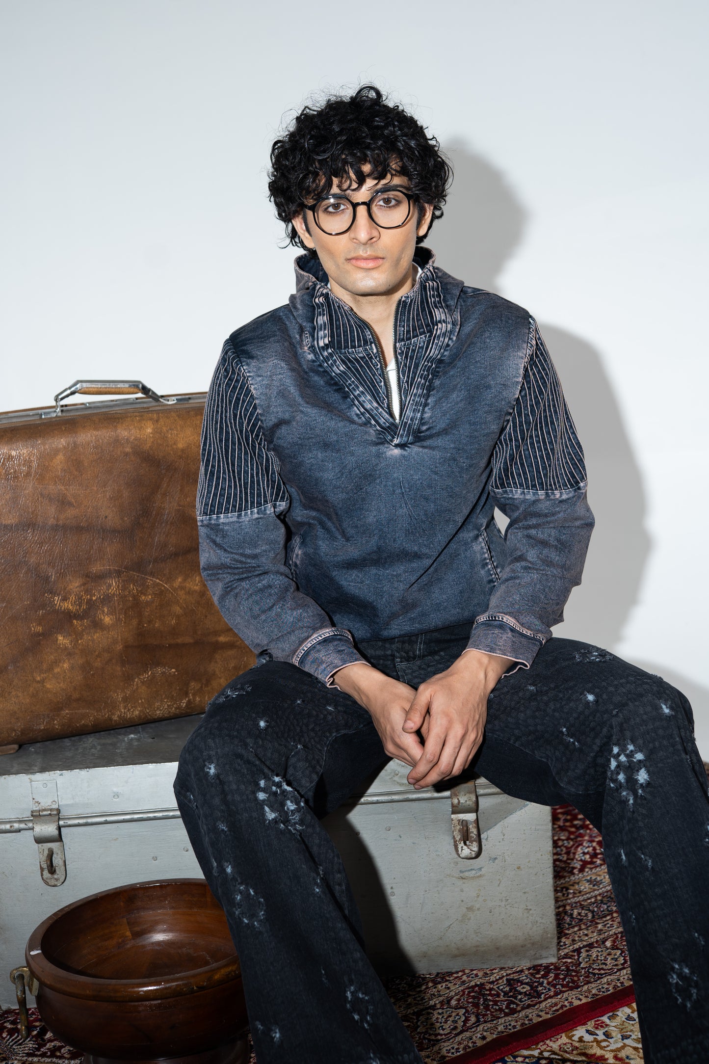 Sculpted Denim Unisex Hoodie