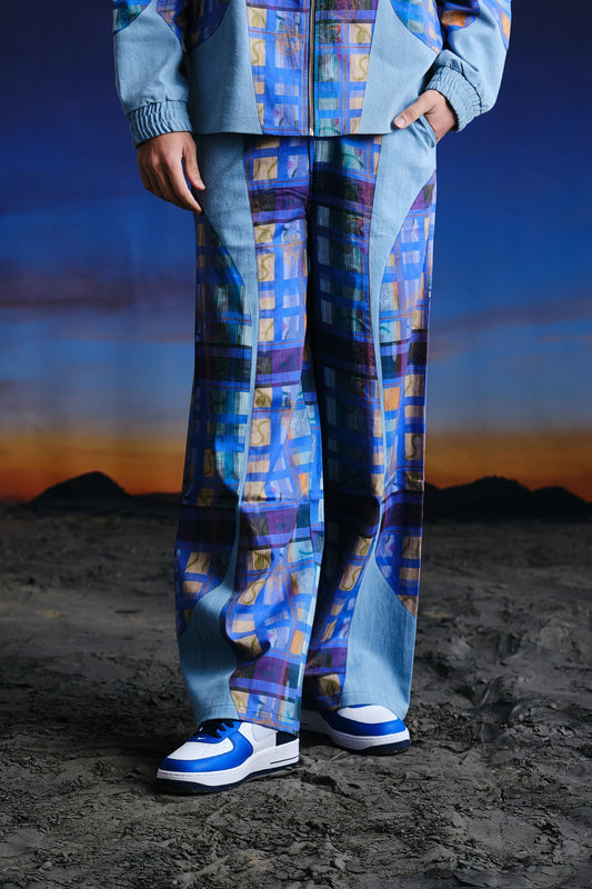 Vivid Reflections Panelled Denim Pants