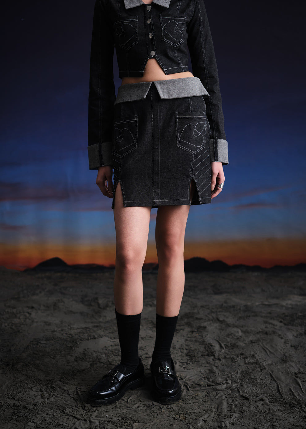 Deconstructed Denim Skirt