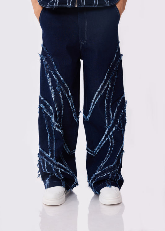 Panelled Raw Denim Jeans