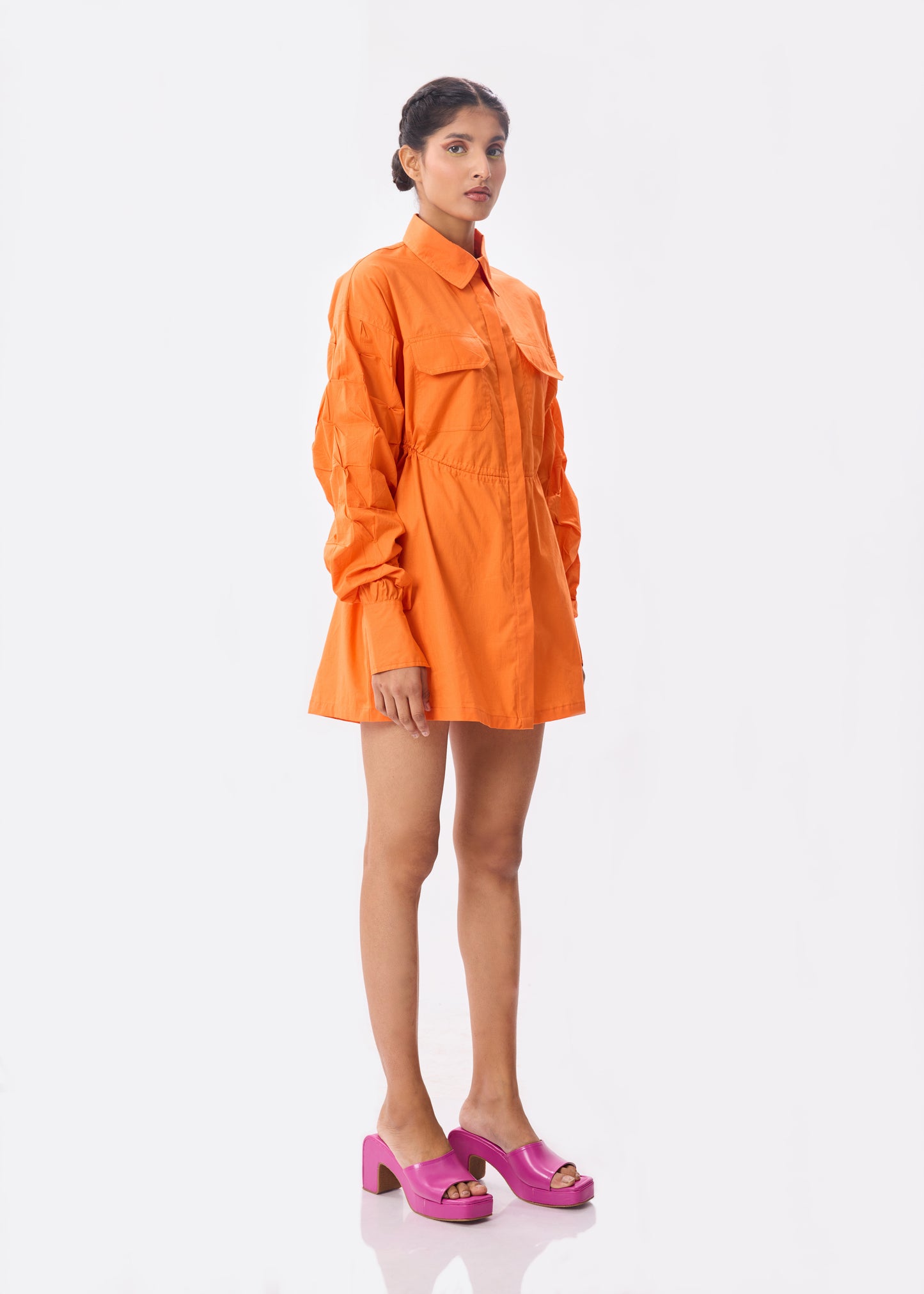 Orange Glory Shirt Dress