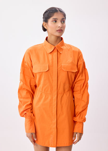 Orange Glory Shirt Dress